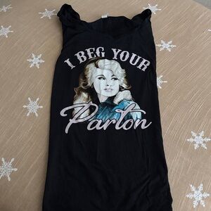 Dolly Parton Black Graphic Tank Top